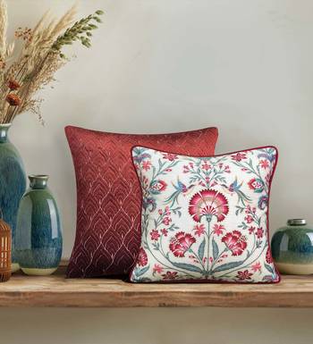 Rust Cushion Cover 16x16     Handcrafted Decorative Pillow for Sofa, Couch & Bedroom 2