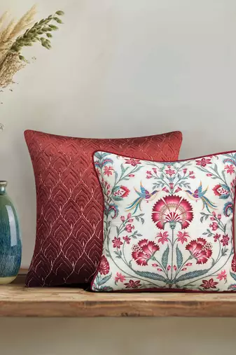 Rust Cushion Cover 16x16     Handcrafted Decorative Pillow for Sofa, Couch & Bedroom