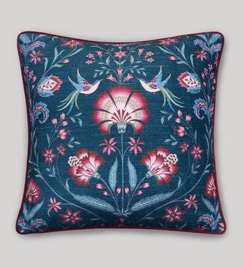 Rang Bagh Blue Cushion Cover 16x16 | Luxury Decorative Pillow Online 3
