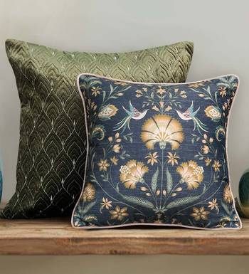 Rang Bagh Grey Cushion Cover 16x16 | Modern Luxury Decorative Pillow 1