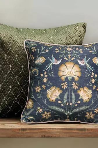 Rang Bagh Grey Cushion Cover 16x16 | Modern Luxury Decorative Pillow