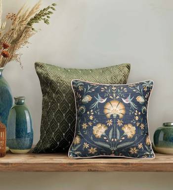 Rang Bagh Grey Cushion Cover 16x16 | Modern Luxury Decorative Pillow 2
