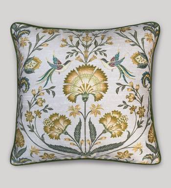 Rang Bagh Yellow Cushion Cover 16x16     Bright Decorative Pillow for Sofa, Couch & Festive Home D  cor 3