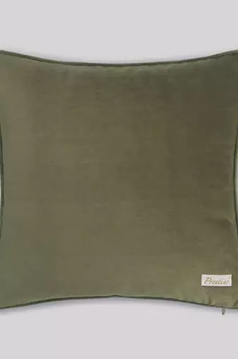 Buta Embroidered Cushion Cover 16x16     Floral Decorative Pillow for Sofa, Couch & Living Room D  cor