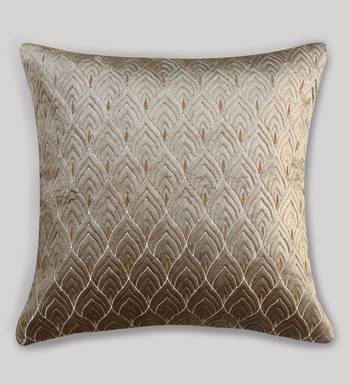 Beige Mayur Jaal Embroidered Cushion Cover 18x18 3