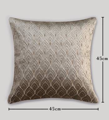 Beige Mayur Jaal Embroidered Cushion Cover 18x18 5