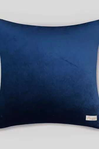 Blue Mayur Jaal Embroidered Cushion Cover 18x18