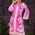 Pink White Printed Turkish Modal Satin Silk Co-Ord Set