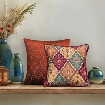 Kilim Cushion Cover 16x16     Handcrafted Bohemian Decorative Pillow for Sofa, Couch & Bedroom 1