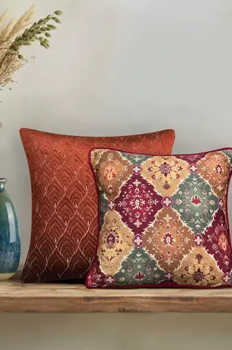 Kilim Cushion Cover 16x16 – Handcrafted Bohemian Decorative Pillow for Sofa, Couch & Bedroom