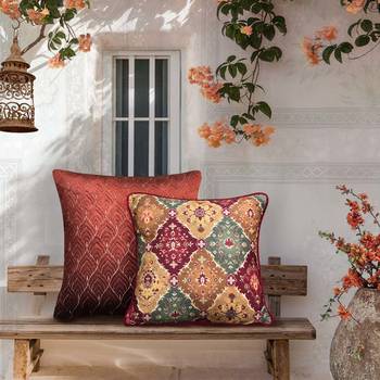 Kilim Cushion Cover 16x16     Handcrafted Bohemian Decorative Pillow for Sofa, Couch & Bedroom 2