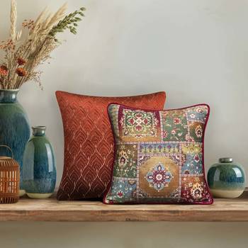 Rang Mahal Cushion Cover 16x16 | Traditional Decorative Pillow for Home D  cor 1