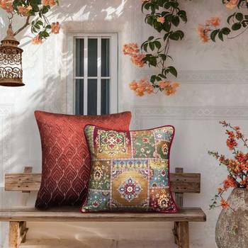 Rang Mahal Cushion Cover 16x16 | Traditional Decorative Pillow for Home D  cor 2