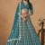 Embroidered Teal Blue Art Silk Designer Long Lehenga Choli