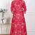 Doriyaan women's red jaipuri printed cotton ethnic anarkali kurta