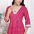 Doriyaan women's pink cotton bandhani ethnic anarkali kurta