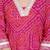Doriyaan women's pink cotton bandhani ethnic anarkali kurta