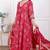 Doriyaan women's red embroidered anarkali kurta and dupatta 