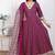 Doriyaan women's maroon embroidered anarkali kurta and dupatta