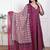 Doriyaan women's maroon embroidered anarkali kurta and dupatta