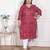 Doriyaan womens plus size bandhej printed rayon kurta magenta