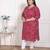 Doriyaan womens plus size bandhej printed rayon kurta magenta