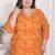 Doriyaan womens plus size yellow bandhani printed straight kurta