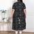 Doriyaan womens plus size pure cotton black floral printed front button a-line kurta