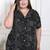 Doriyaan womens plus size pure cotton black floral printed front button a-line kurta