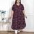 Doriyaan womens plus size wine mandarin neck floral printed a-line party wear kurta