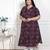 Doriyaan womens plus size wine mandarin neck floral printed a-line party wear kurta