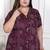 Doriyaan womens plus size wine mandarin neck floral printed a-line party wear kurta