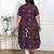 Doriyaan womens plus size wine mandarin neck floral printed a-line party wear kurta
