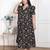 Plus size multicolored pleated puff sleeve floral pure cotton butterfly maxi dress