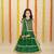 Green plain net stitched sleeveless lehenga