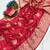 Red Color Hand Dyed Satin Silk Traditional Saree
