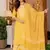 Yellow Printed Cotton Kurta and Pant Set with Dupatta