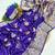 Purple Color Hand Dyed Satin Silk Traditional Saree