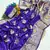 Purple Color Hand Dyed Satin Silk Traditional Saree