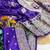 Purple Color Hand Dyed Satin Silk Traditional Saree
