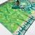 Green soft  saree with zari weawing meenakari rich pallu and unique ikkat border