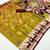 Musterd soft  saree with zari weawing meenakari rich pallu and unique ikkat border