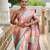 Maroon faux banarasi silk multi colour saree with all over zari weawing design