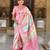 Pink faux banarasi silk multi colour saree with all over zari weawing design