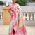 Pink faux banarasi silk multi colour saree with all over zari weawing design