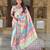 Wine faux banarasi silk blend saree with blouse
