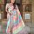 Wine faux banarasi silk blend saree with blouse