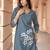 Women Russian Silk Work Hand & Thread straight  Kurta With Palazzo & Dupatta