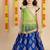 Blue printed cotton stitched lehenga