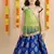 Blue printed cotton stitched lehenga